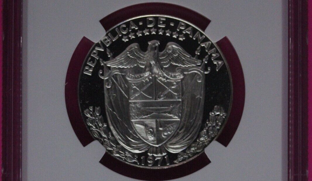 Top Pop 1971 Panama PF 69 Cameo Proof Silver 1/2 Balboa NGC Certified Slab 1032