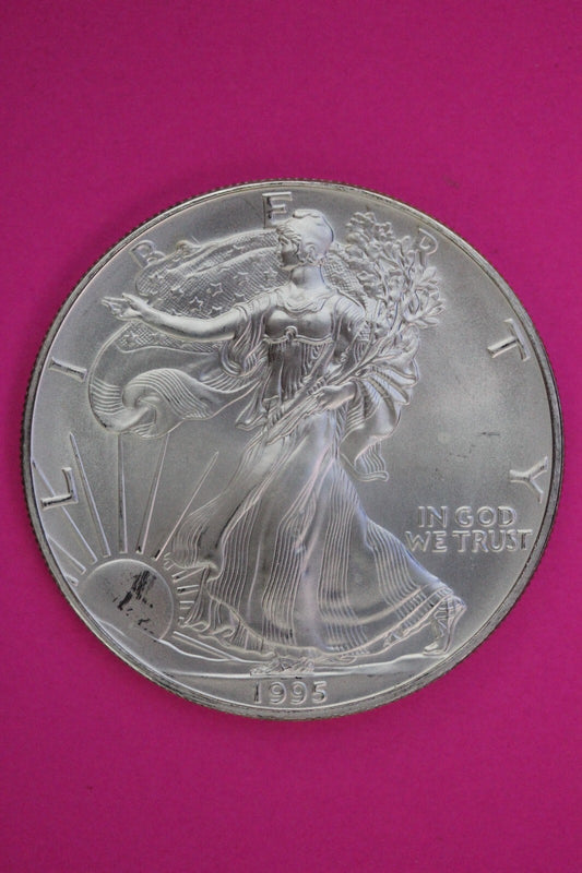 Key Date 1995 BU American Silver Eagle Key Date 1 Ounce 999 Exact Coin Shown 73