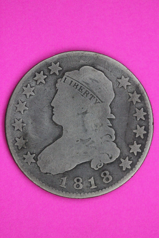 1818 Bust Cap Quarter Lady Liberty Guaranteed Authentic & Genuine Coin 1194