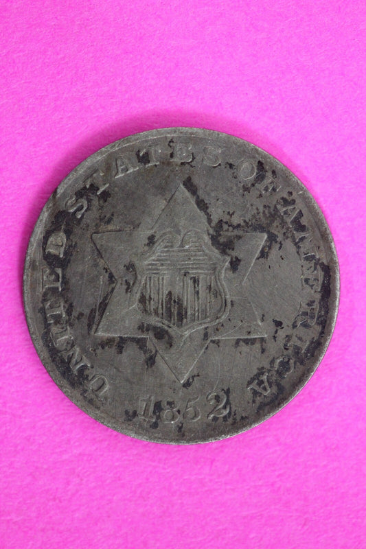 High Grade 1862 Trime 3 Three Cent Silver Dime Rare  Semi Key Date Coin 138