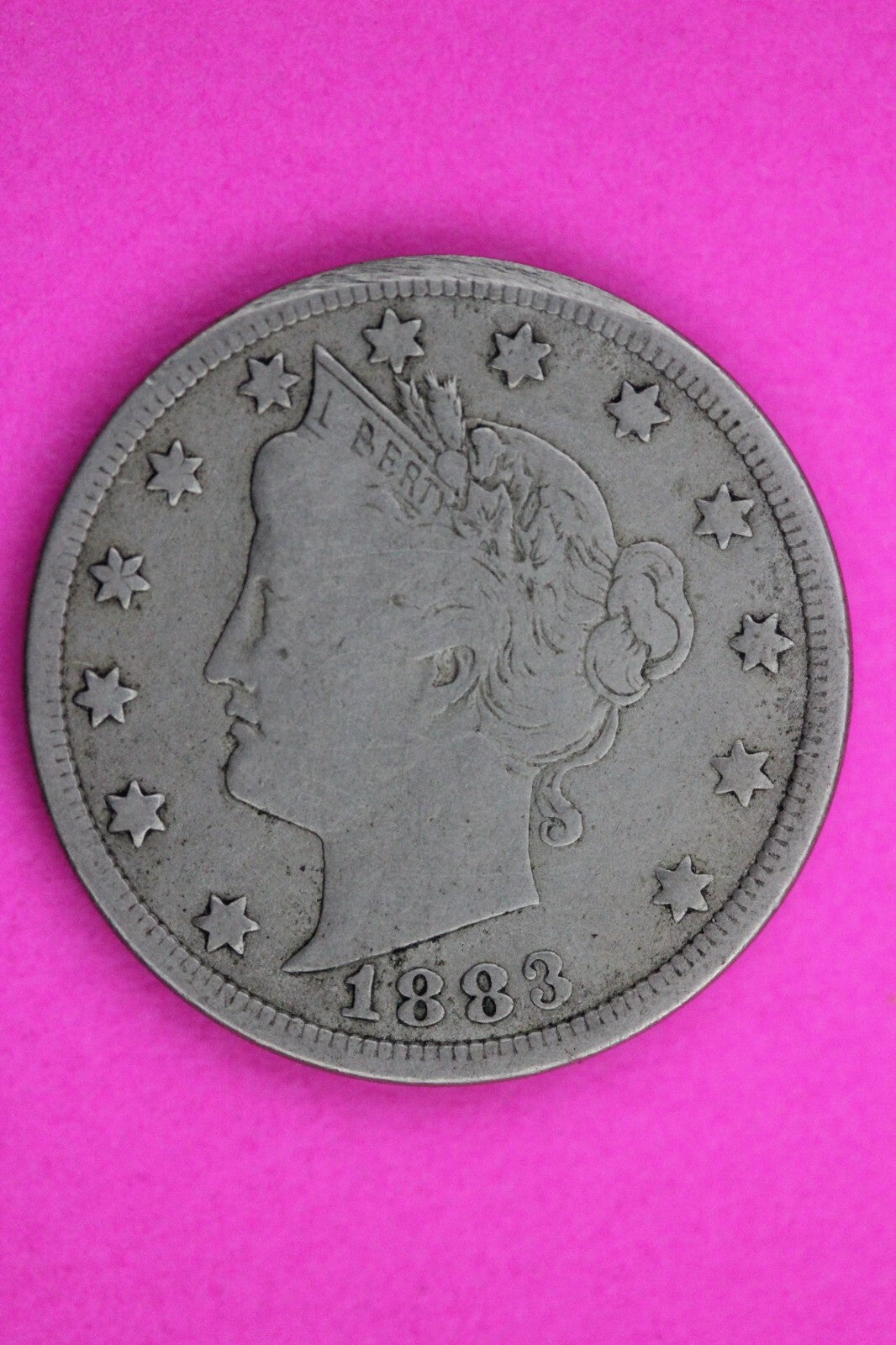 1883 No Cents V Liberty Nickel Scarce Semi Key Date Coin Free Shipping 0060