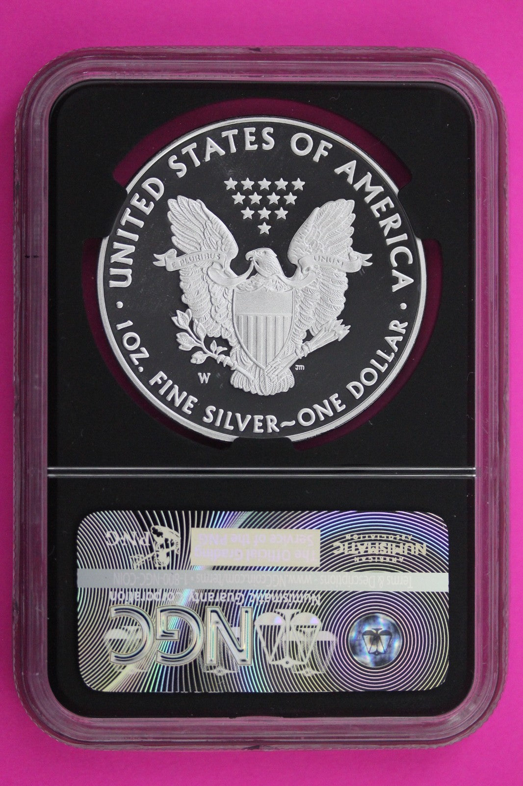 2016 W PF 70 Proof DCAM Silver American Eagle Lettered Edge NGC Jones Sig 536