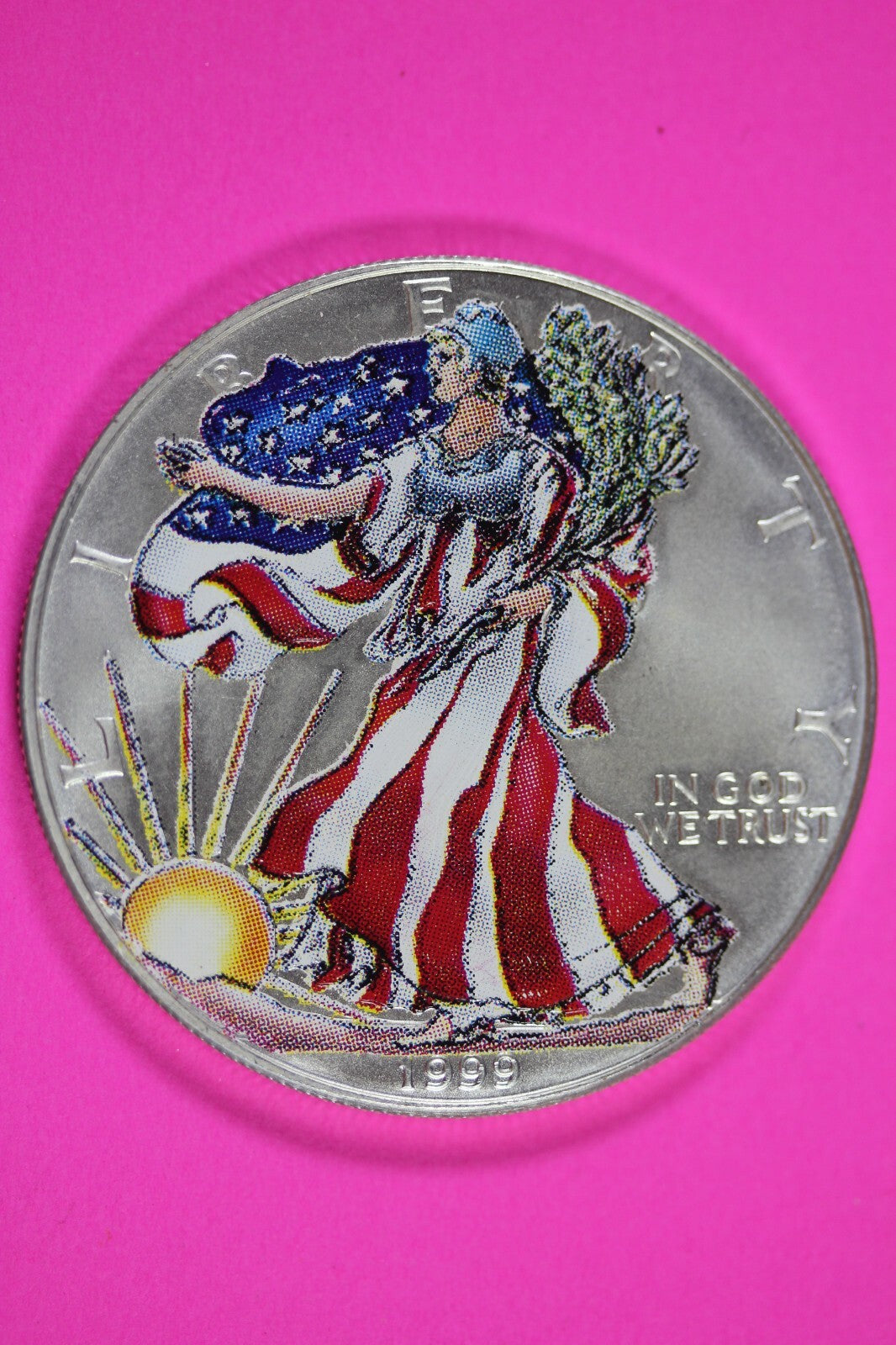 Colorized 1999 American Silver Eagle 1 Ounce .999 Fine Exact Coin Shown 175