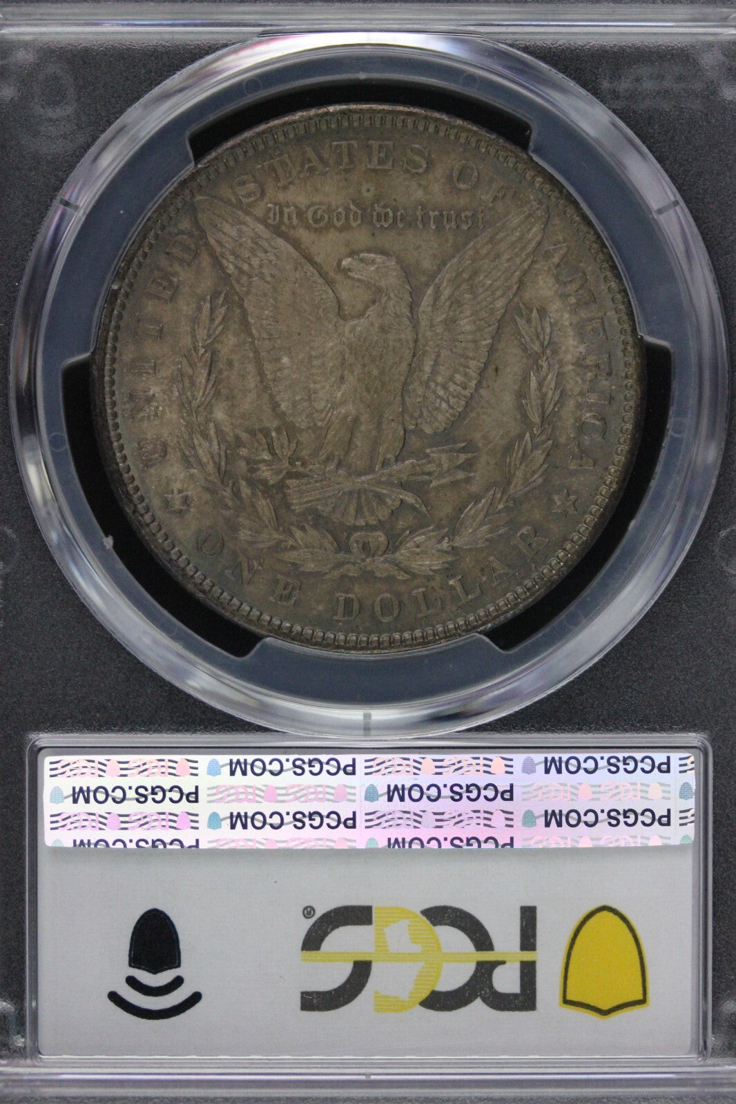 Toned 1889 P MS 63 Morgan Liberty Silver Dollar PCGS Certified Slab 34