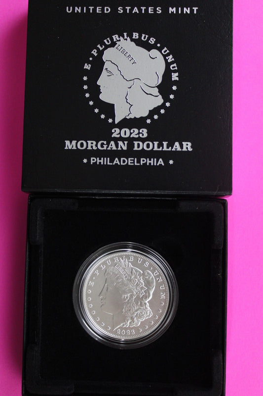 Gem Brilliant Uncirculated 2023 P Morgan Silver Dollar .999 Mint Box COA 6140