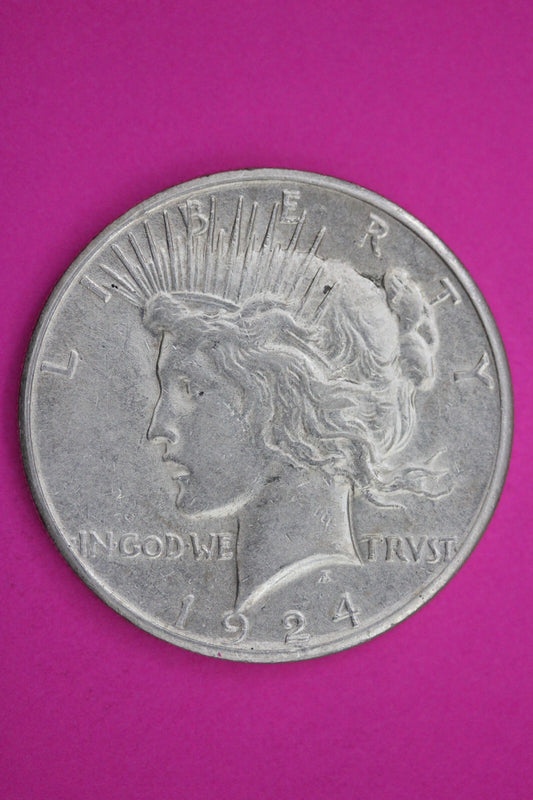 High Grade 1924 S Liberty Peace Silver Dollar San Francisco Mint Nice Luster 208