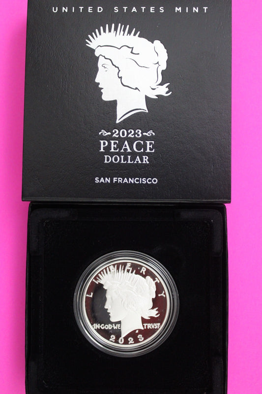 Gem Deep Cameo Proof 2023 S Peace Silver Dollar 999 Fine Mint Box & COA 6113