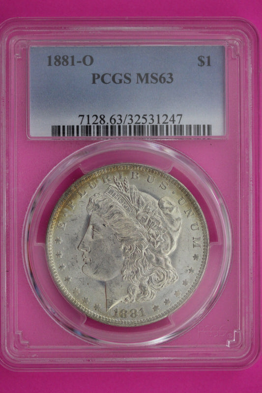 1881 O MS 63 Liberty Morgan Silver Dollar PCGS Certified Authentic Slab 852