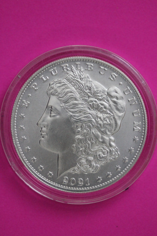 Gem Brilliant Uncirculated 2021 CC Morgan Silver Dollar .999 Mint Capsule C257
