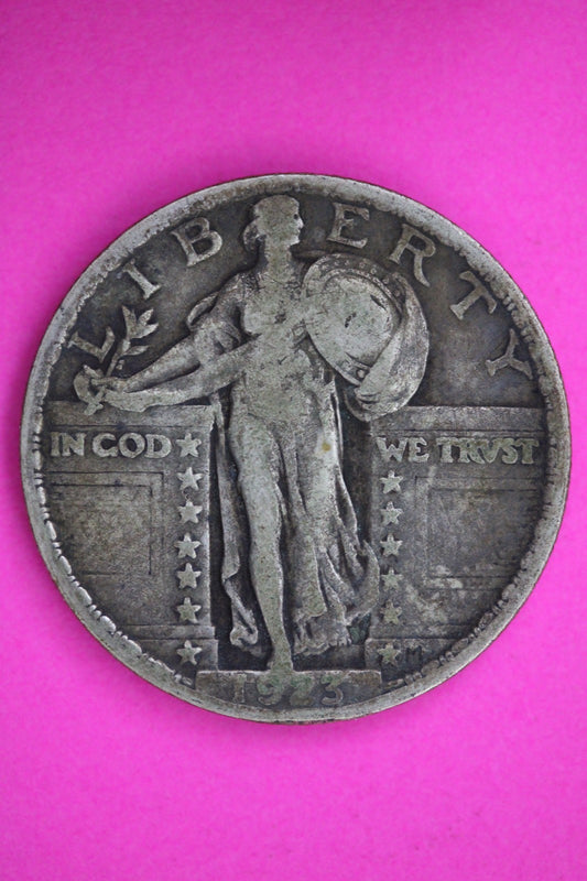 1923 Standing Liberty Quarter Silver Guaranteed Authentic & Genuine Coin 2963