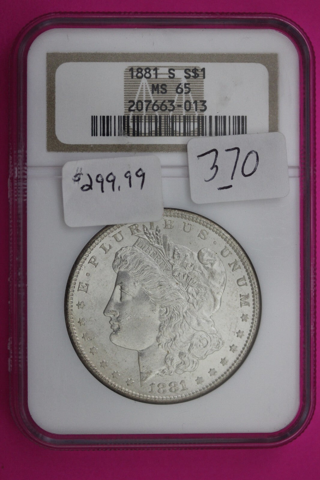 1881 S MS 65 Liberty Morgan Silver Dollar NGC Certified Graded Authentic 370