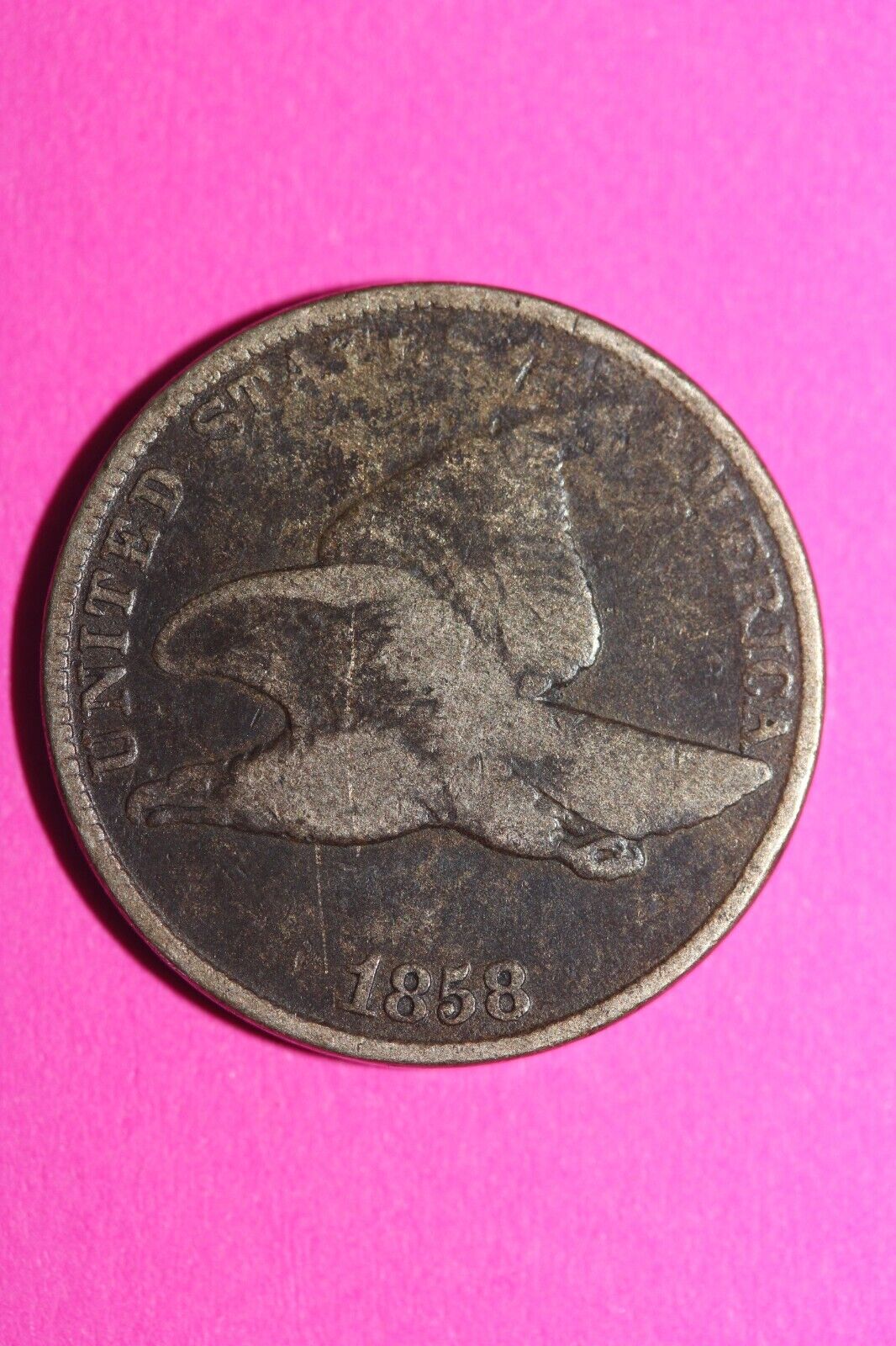 1858 Flying Eagle Cent Penny Exact Scarce Early Type Exact Coin as Pictured 94