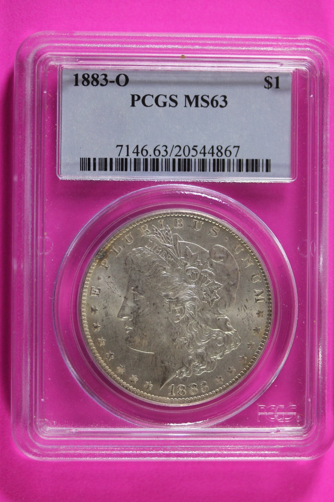 1883 O MS 63 Liberty Morgan Silver Dollar PCGS Graded Authentic Certified 13