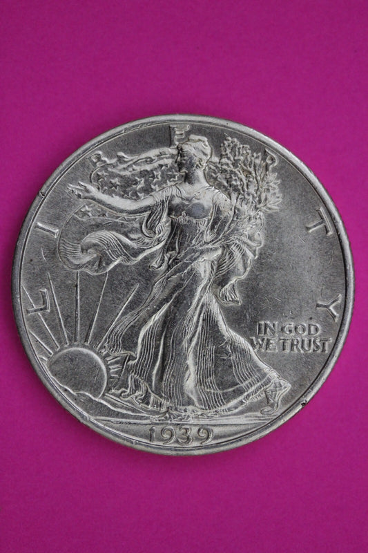 High Grade 1939 P Walking Liberty Silver Half Dollar Guaranteed Authentic 1335