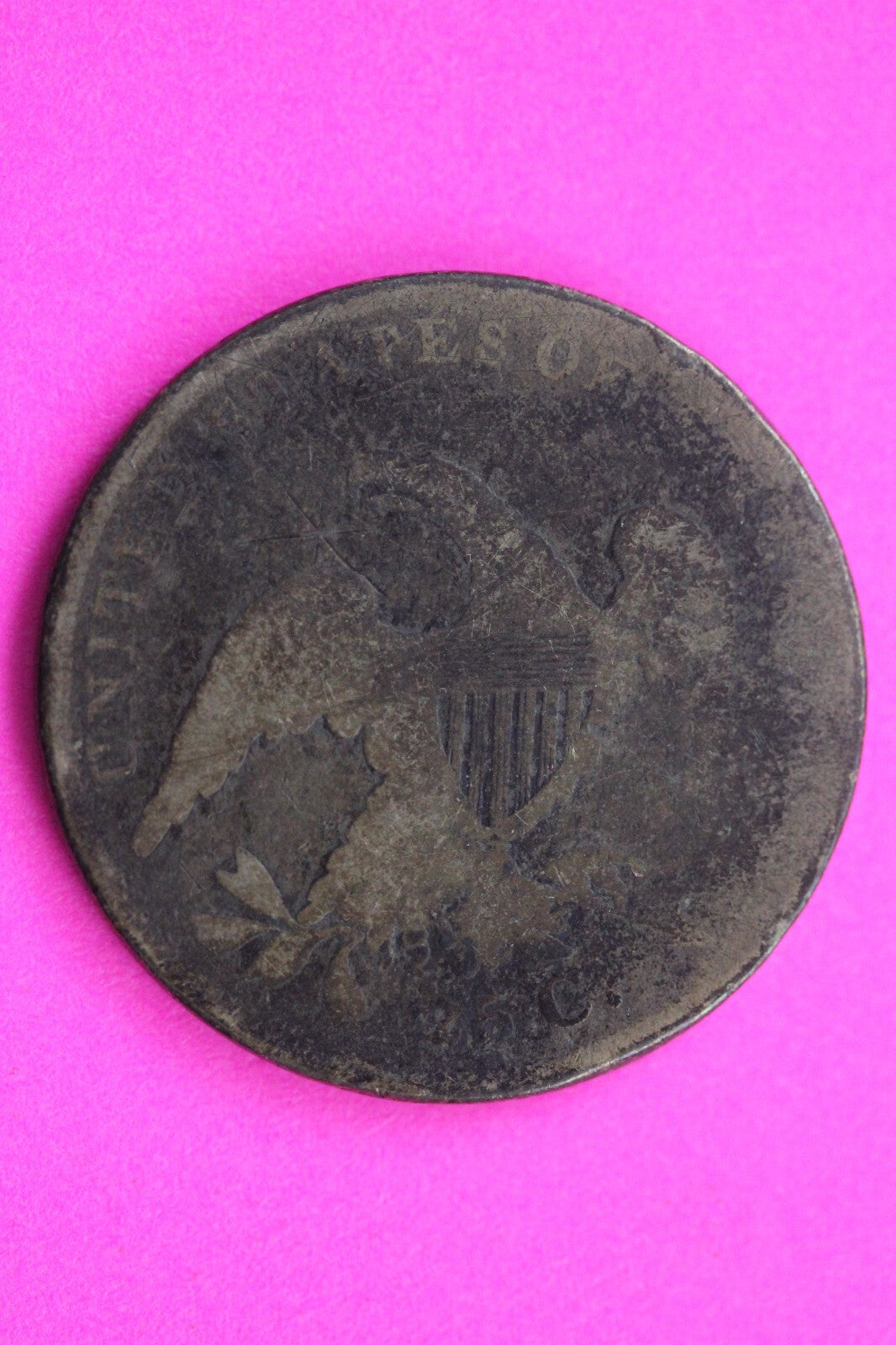 1837 Bust Cap Quarter B-1 R-3 Lady Liberty Silver Key Date Coin Authentic 0900