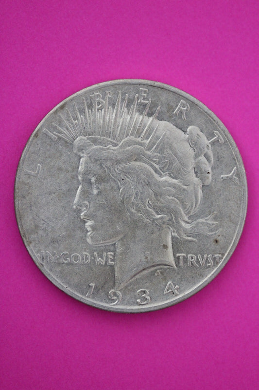 1934 S Liberty Peace Silver Dollar Scarce Semi Key Date Coin San Francisco 66