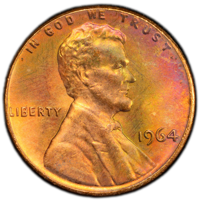 Toned 1964 P MS 65 RB Abraham Lincoln Memorial Cent PCGS Graded Slab 426