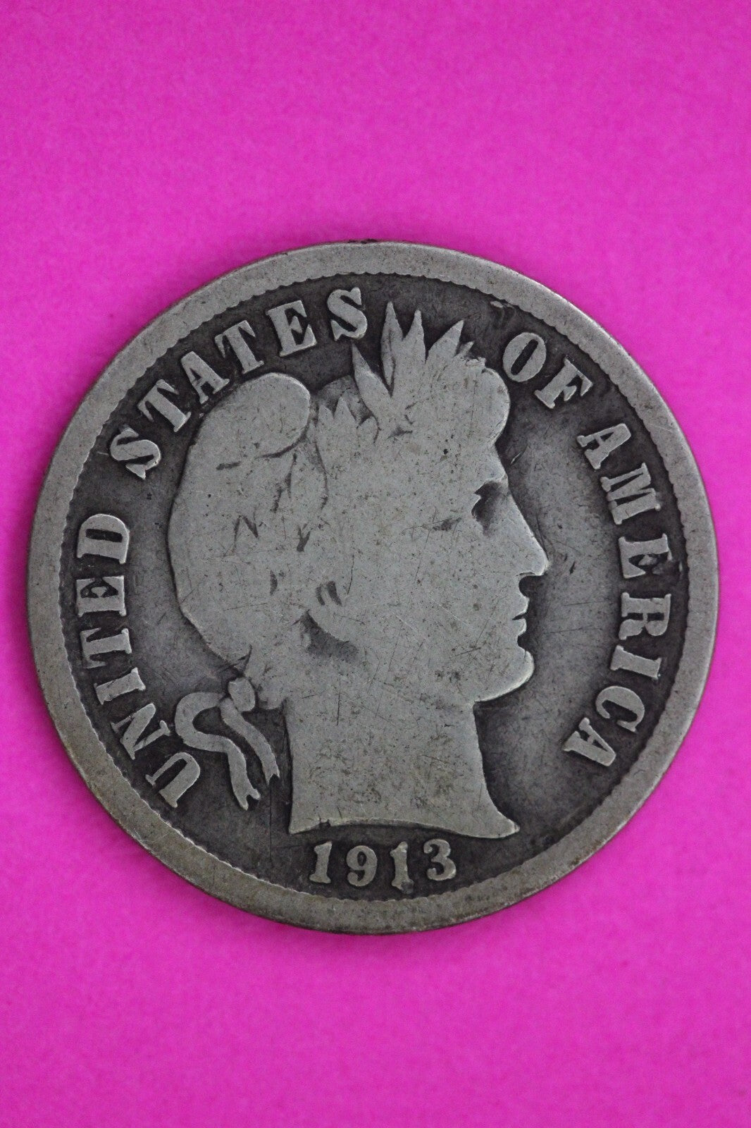 1913 S Barber Liberty Dime Silver Coin Semi Key Date Guaranteed Authentic 1288