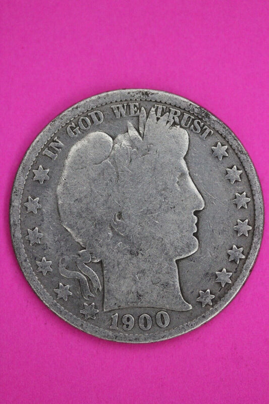 1900 P Barber Liberty Half Dollar Silver Coin You Get The Coin In Pics TOM 04