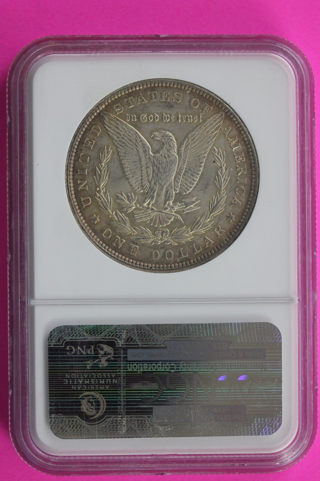 Toned 1897 P MS 63 Liberty Morgan Silver Dollar NGC Certified Graded Slab 480