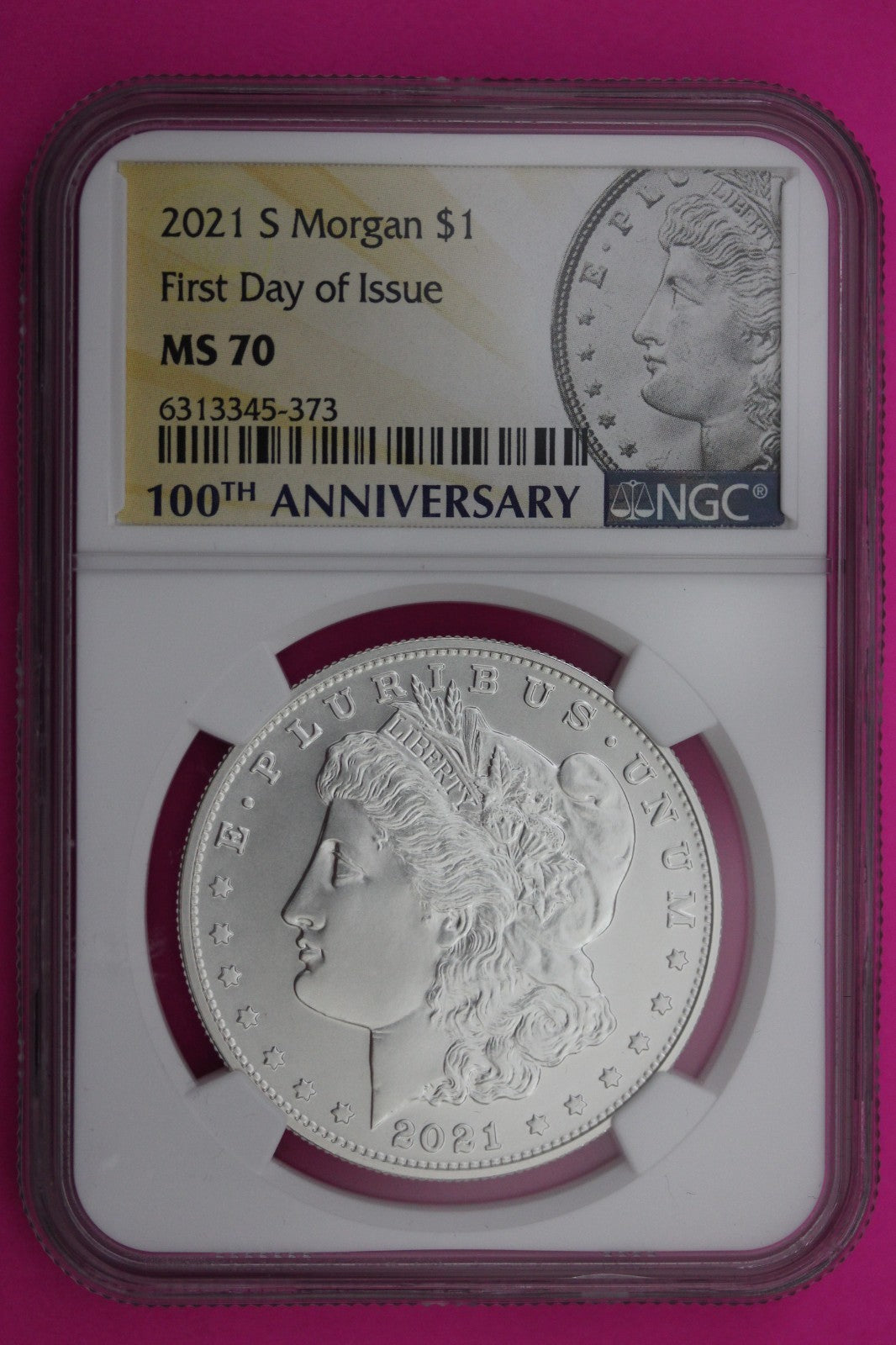RARE 2021 S MS 70 Morgan Silver Dollar 1rst Day Issue NGC Authentic Graded 601