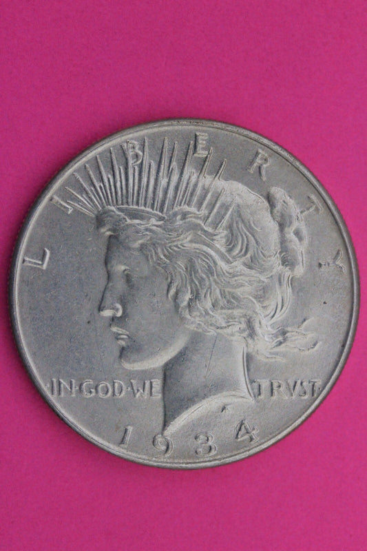 High Grade 1934 P Peace Silver Dollar LIberty Coin Guaranteed Authentic 0307N