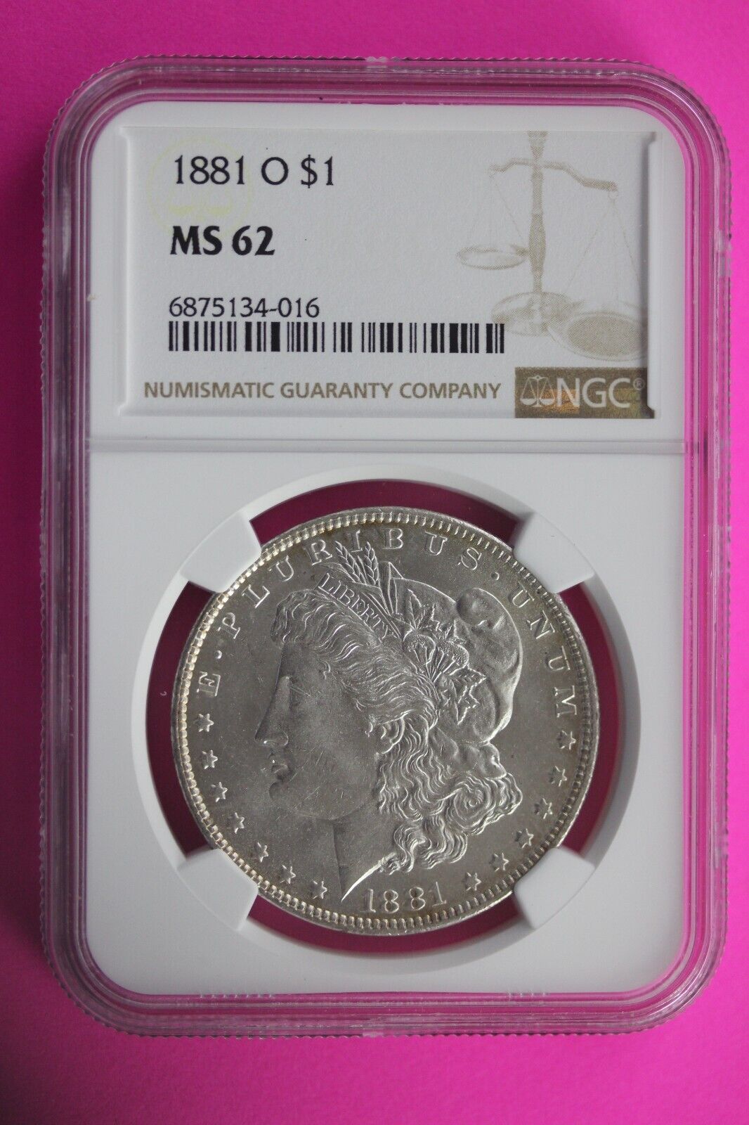 1881 O MS 62 Liberty Morgan Silver Dollar NGC Certified Slab Free Shipping 651