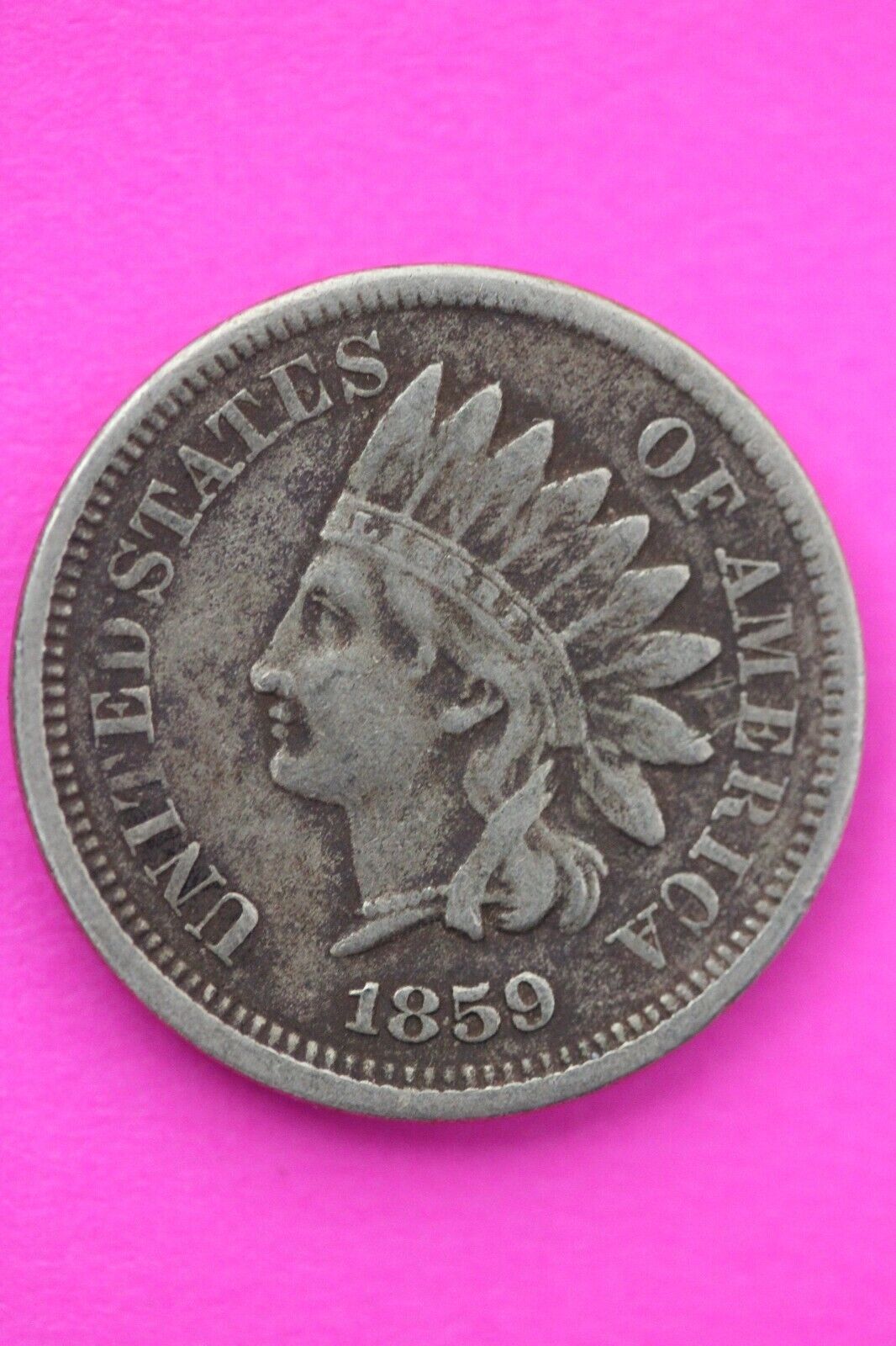 1859 Copper Nickel Indian Head Cent Penny Early Type Coin Exact Coin Pictured 61