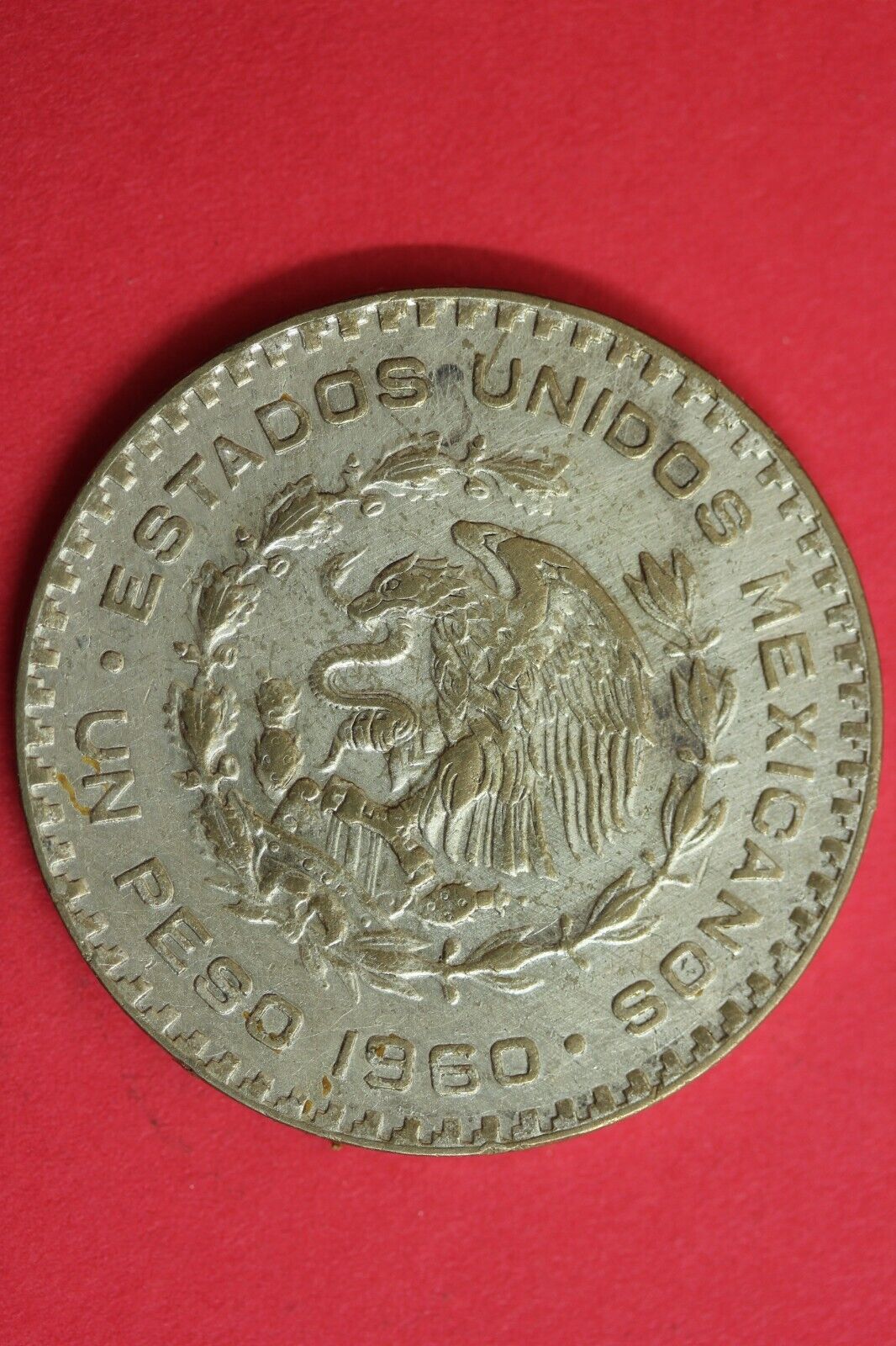 1960 Mexico Un 1 Peso .10 Silver Coin Morelos Estados Unidos Mexicanos GFB 41