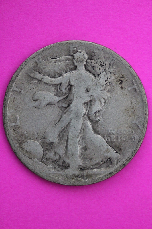 1921 S Walking Liberty Walker Half Dollar Coin Semi Key Date Coin Genuine 0435N