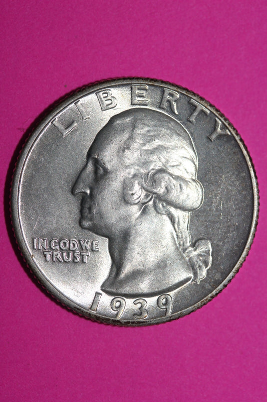 Hi Grade 1939 P George Washington Silver Quarter Coin Guaranteed Authentic 1054
