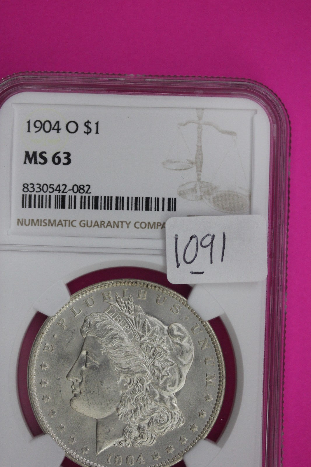 1904 O MS 63 Liberty Morgan Silver Dollar NGC Certified Graded Authentic 1091