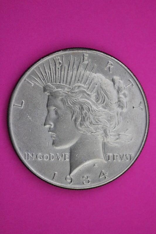 High Grade 1934 P Peace Silver Dollar LIberty Coin Guaranteed Authentic 0300N