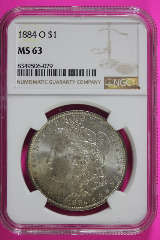 1884 O MS 63 Liberty Morgan Silver Dollar NGC Certified Graded Authentic 655