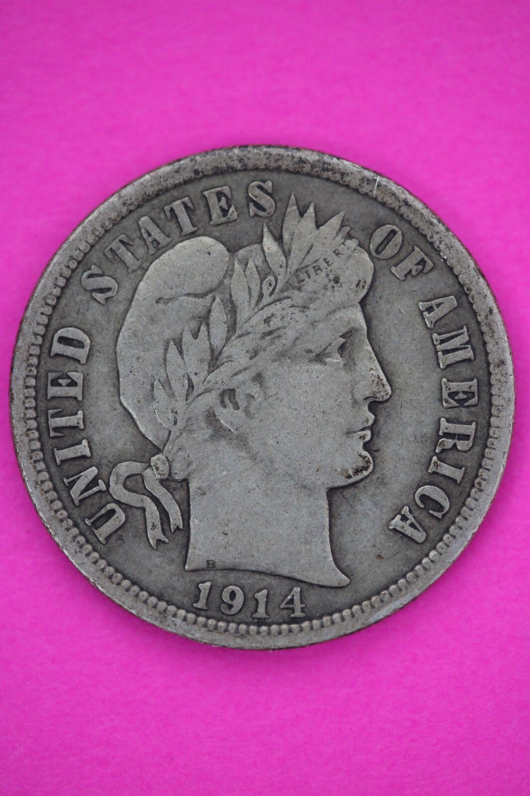 1914 P Barber Liberty Dime Scarce Semi Key Date Silver Coin Philadelphia 130