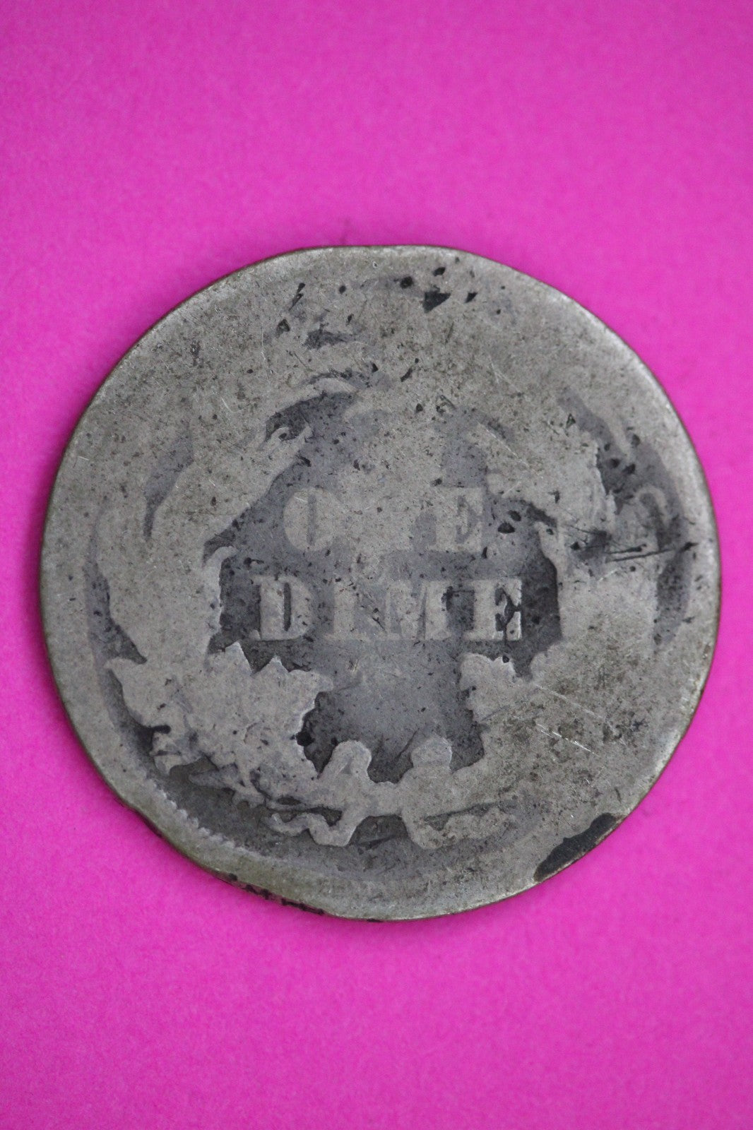 1875 P Seated Dime Silver Exact Coin Shown Low Grade Filler Damaged Bent 2773
