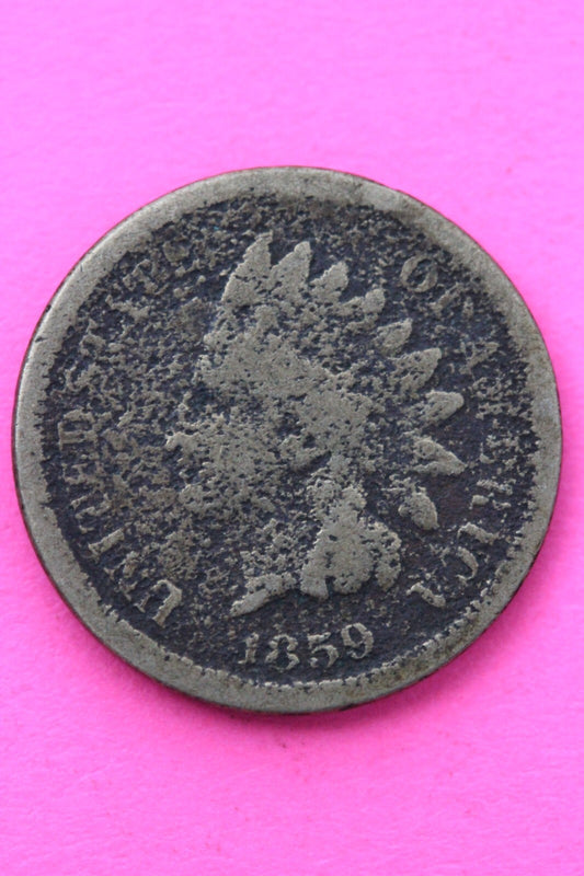 1859 Copper Nickel Indian Head Cent Penny Exact Early Type Coin Pictured 185