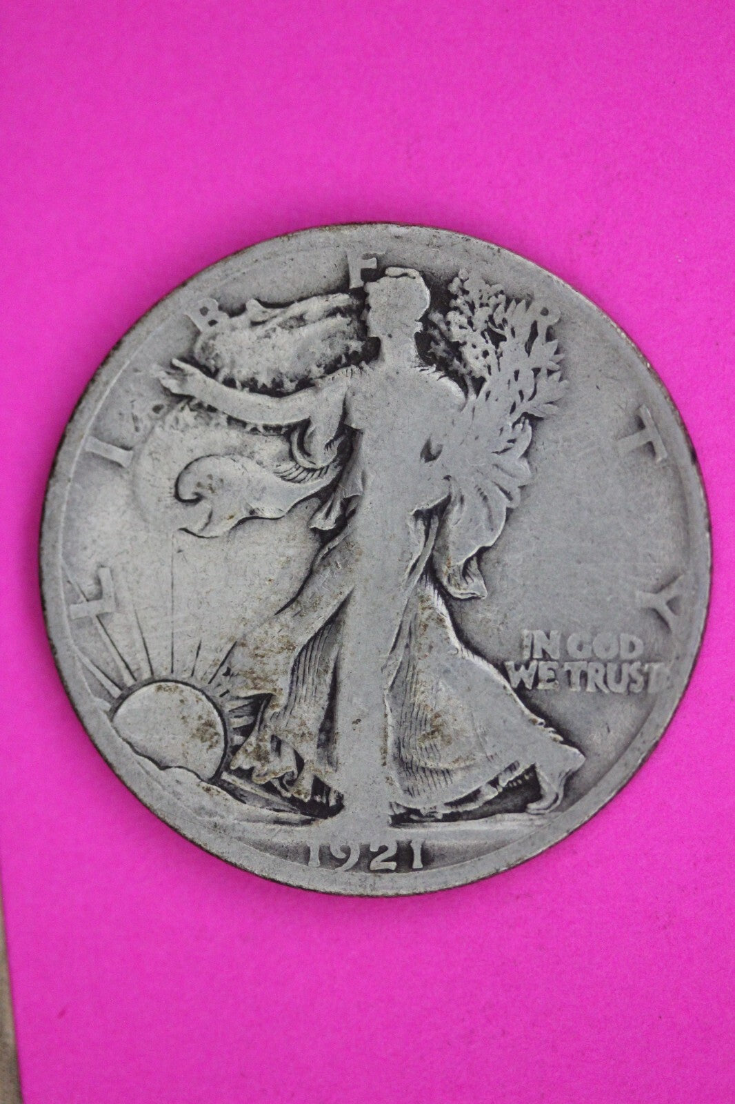1921 S Walking Liberty Silver Half Dollar Guaranteed Authentic Genuine Coin 1512