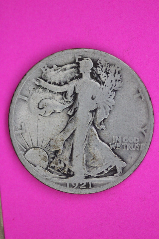 1921 S Walking Liberty Silver Half Dollar Guaranteed Authentic Genuine Coin 1512