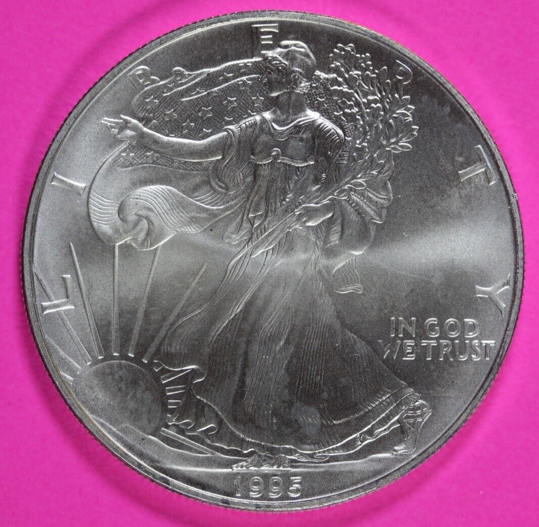 Key Date 1995 BU American Silver Eagle Key Date 1 Ounce .999 Exact Coin Shown 45