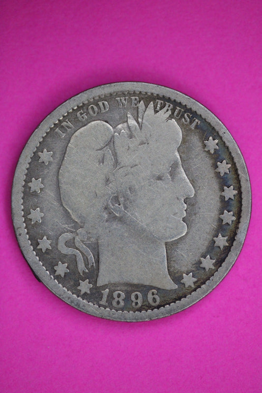 1896 O Barber Liberty Quarter Silver Guaranteed Authentic & Genuine Coin 2895