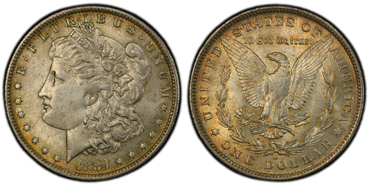 Toned 1884 O MS 63 Morgan Liberty Silver Dollar PCGS Certified Graded Slab 988