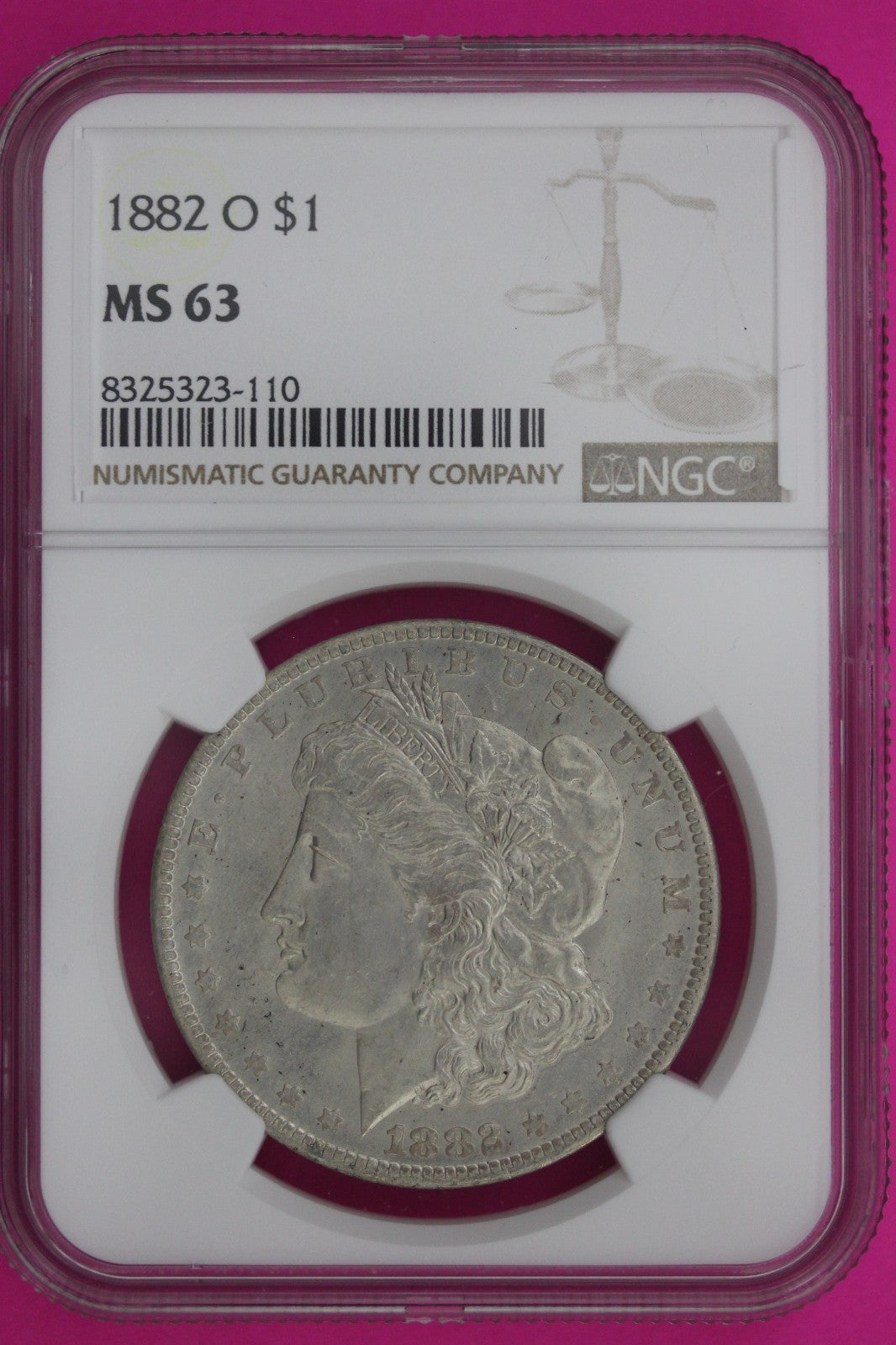 1882 O MS 63 Liberty Morgan Silver Dollar NGC Certified Graded Authentic 1079