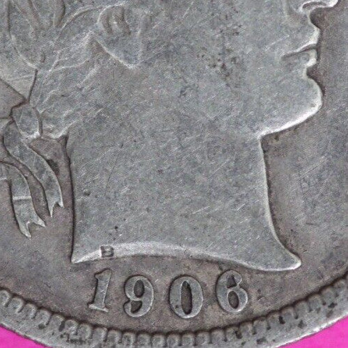 High Grade 1906 P Barber Liberty Dime Scarce Semi Key Date Silver Coin 55