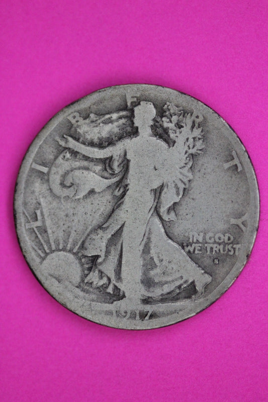 1917 Obverse S Walking Liberty Silver Half Dollar Guaranteed Authentic Coin 1507