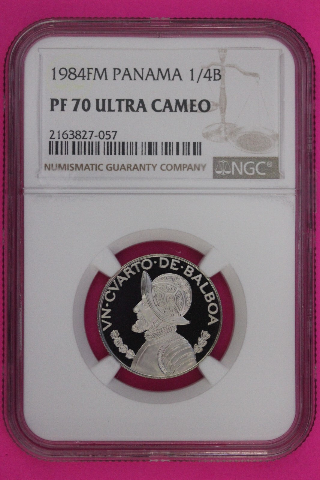 Top Pop 1984 Panama PF 70 Ultra Cameo Proof 1/4 Balboa NGC Certified Slab 834