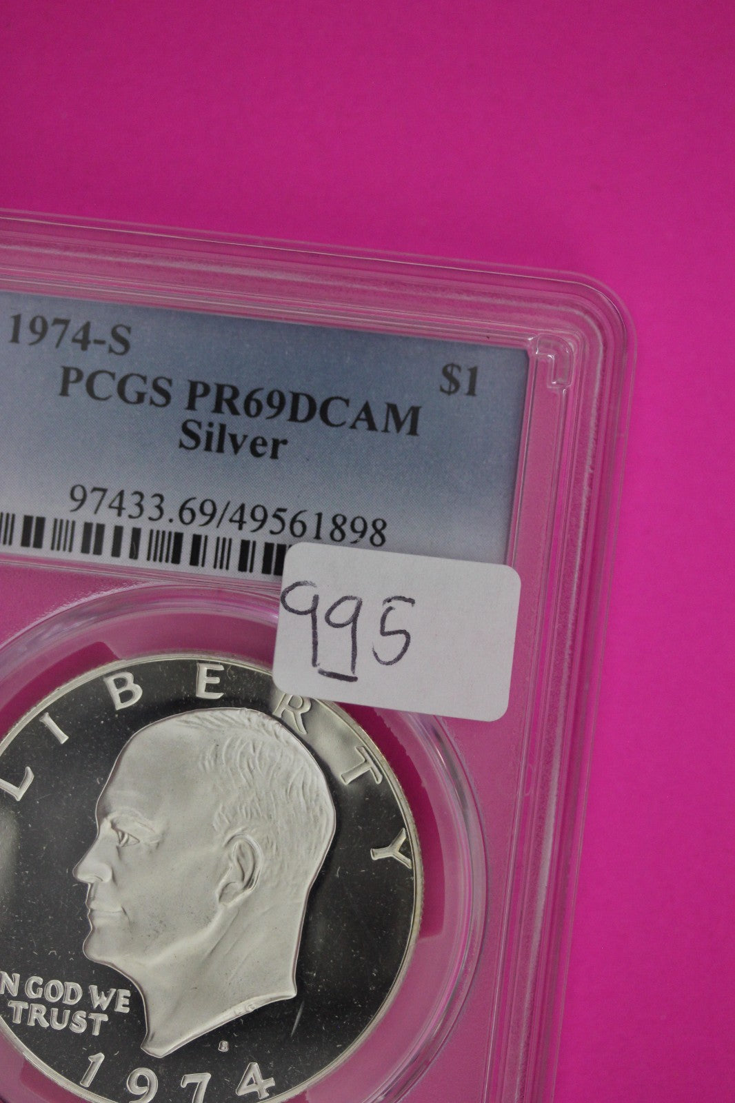 1974 S PR 69 DCAM Silver Ike Eisenhower Dollar PCGS Certified Authentic Slab 995