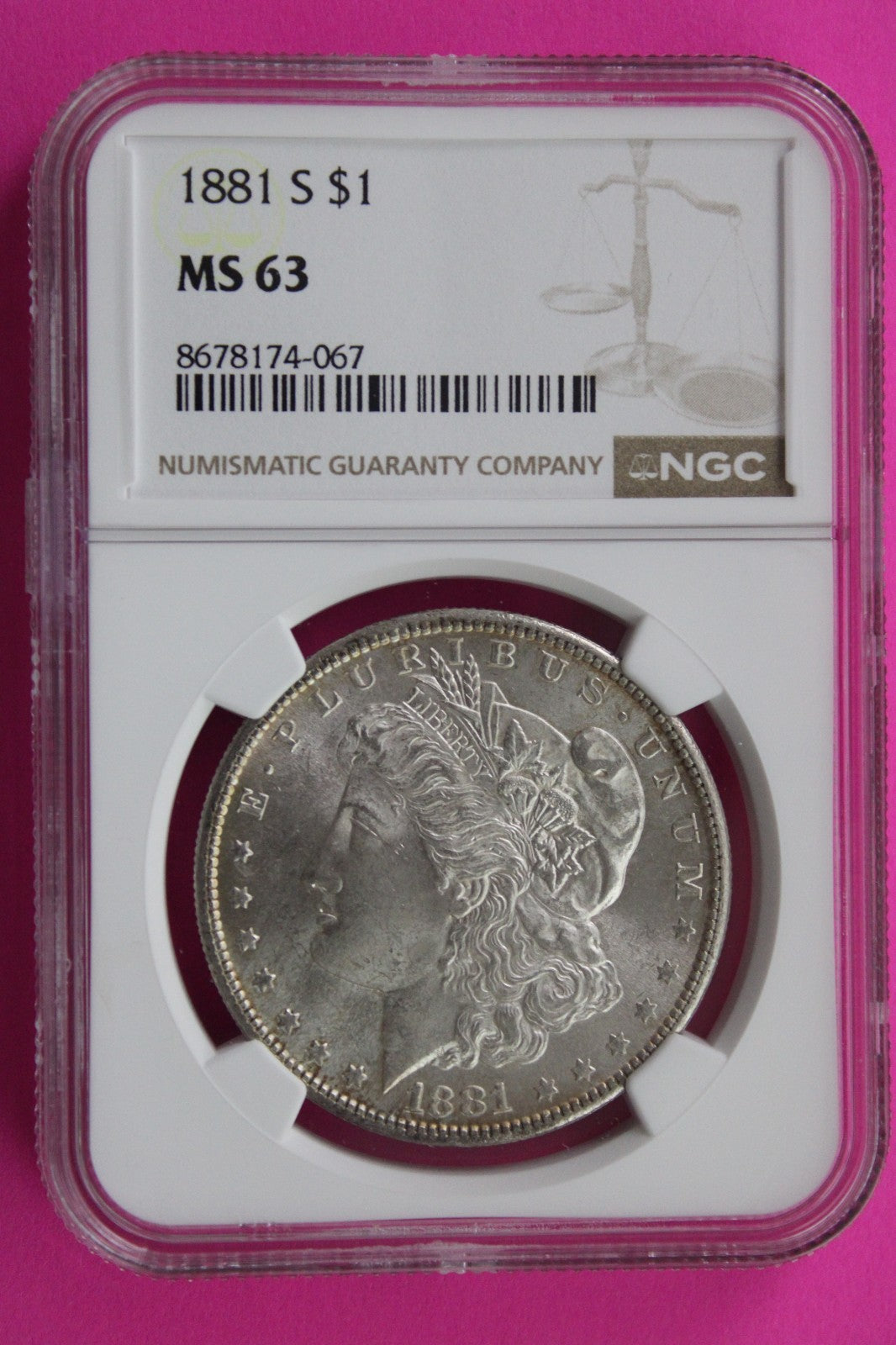 1881 S MS 63 Liberty Morgan Silver Dollar NGC Certified Graded Authentic 780