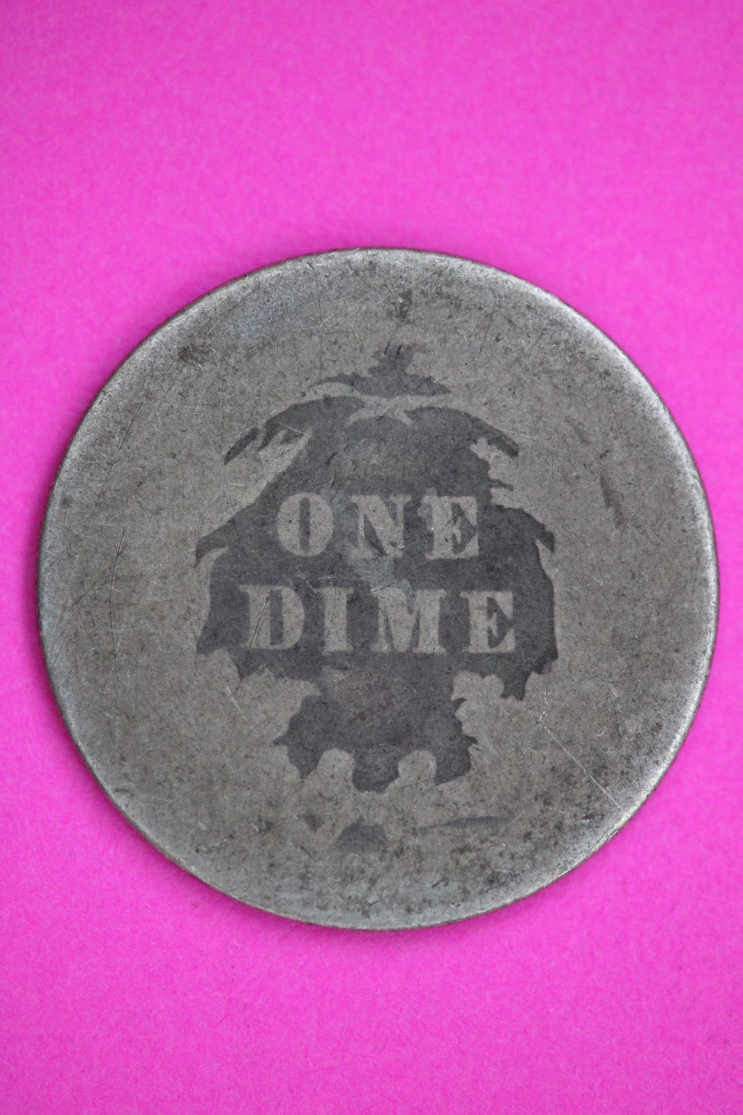 ? Seated Dime Silver Exact Coin Shown Low Grade Filler Damaged Bent 2760