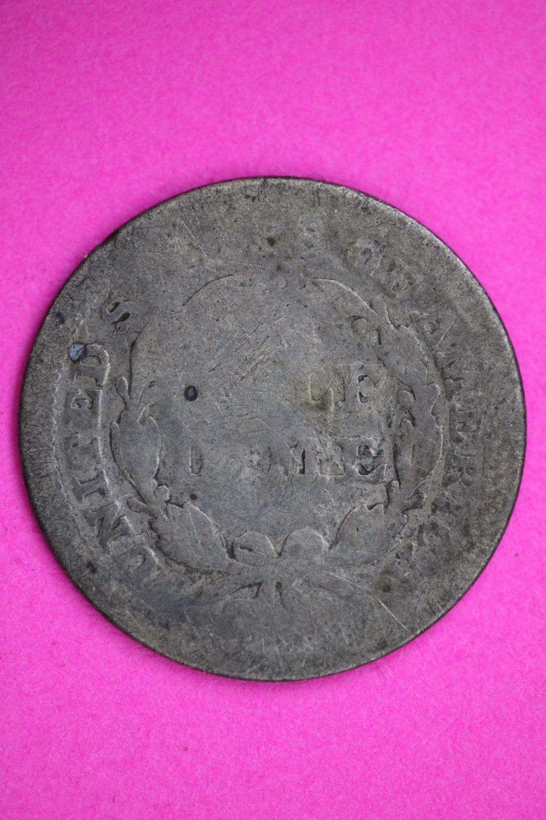 1854 P Seated Half Dime Silver Exact Coin Shown Filler Damaged Bent 2738